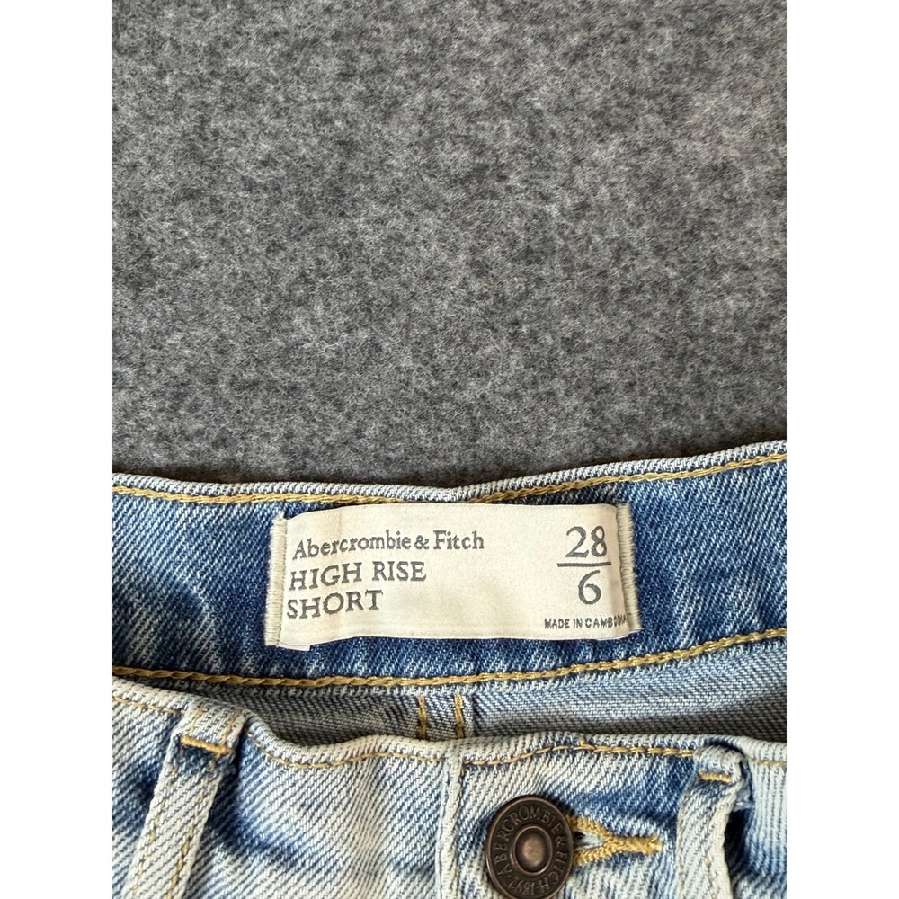 Abercrombie & Fitch Shorts Womens 6/28 Light Blue Excellent Distressed High Rise - Picture 2 of 8